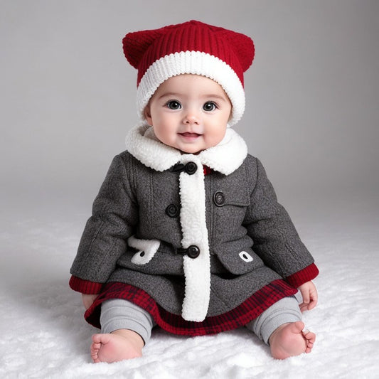 Baby Coat in Deep Grey with White Collar London Fog Whispers