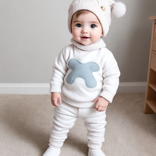 Baby Turtleneck Sweater in White