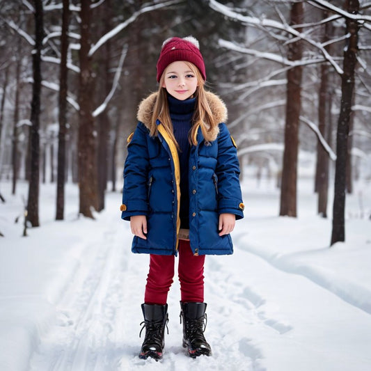 Deep Blue Kids' Coat with Plush Collar